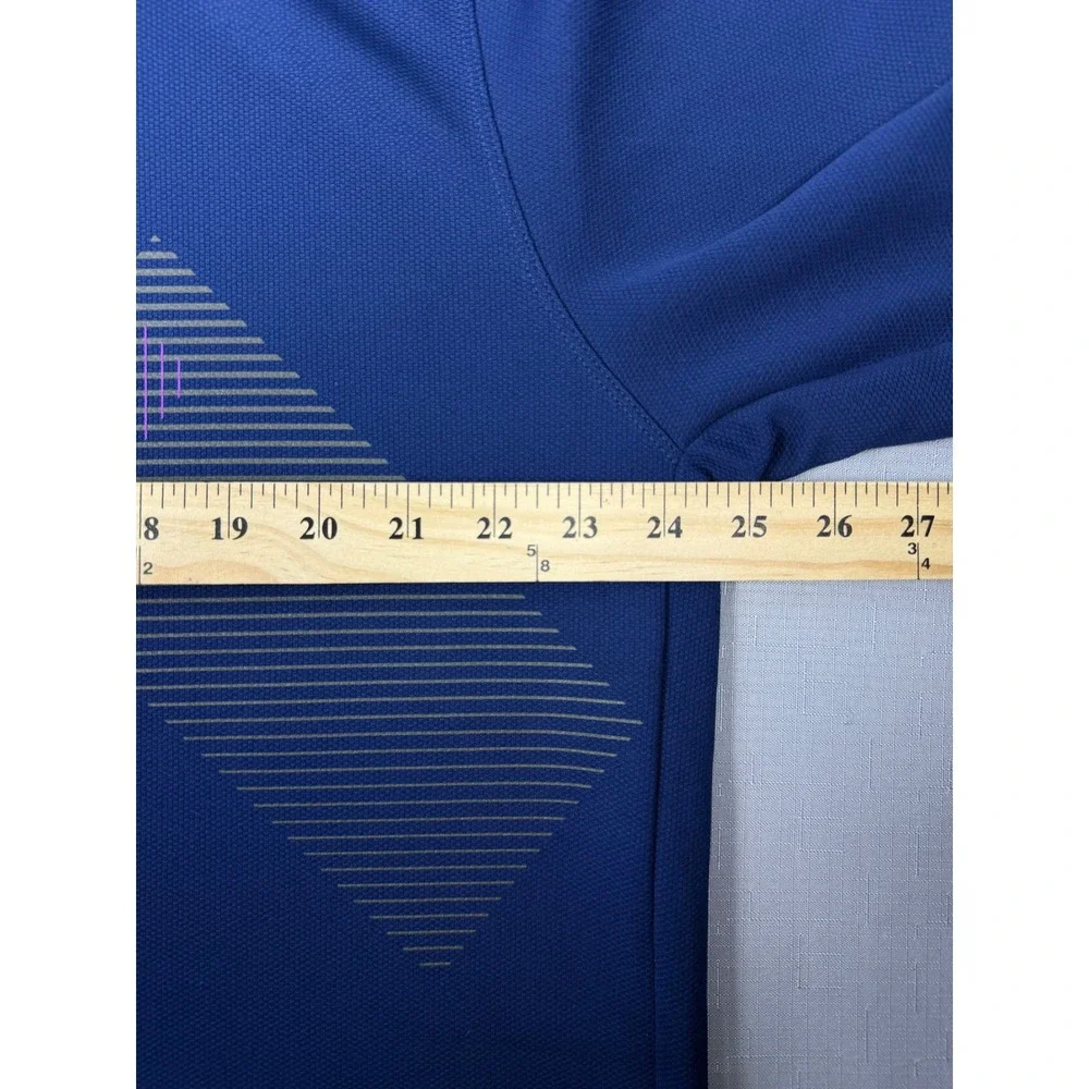 Nike Golf Dri-FIT Mens XL Navy Blue Geometric Graphic Performance Polo Shirt
